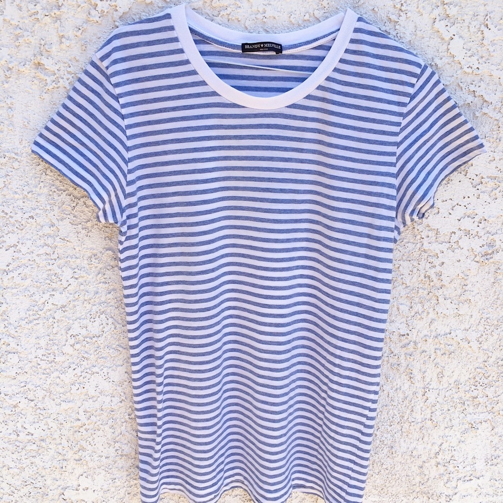 Brandy Melville blue & white striped top